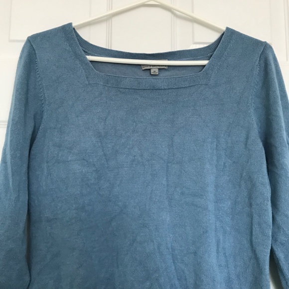 Joseph A Long Sleeve Square Neck Sweater Top M Dusty Blue - Picture 6 of 15